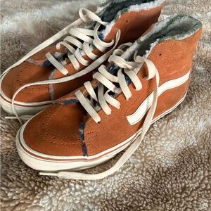 Vans Men's High-Top Sneakers - Tan and Cream